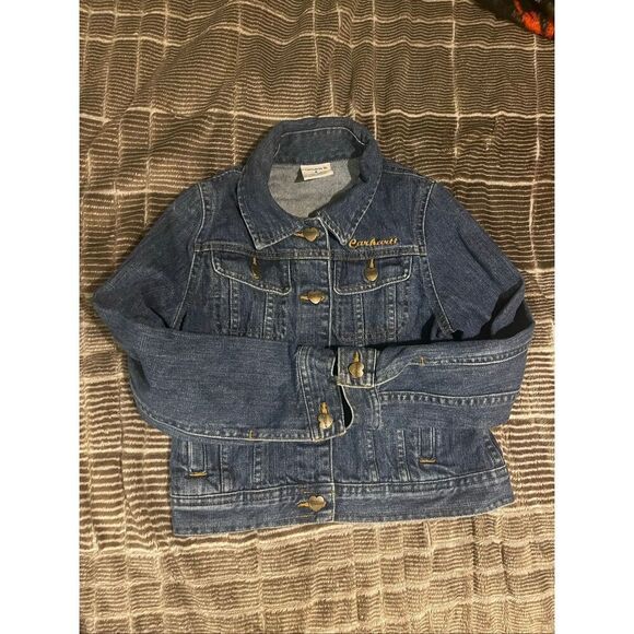 Carhartt girls button down jean jacket sz 6 Heart Metal buttons - Picture 1 of 10